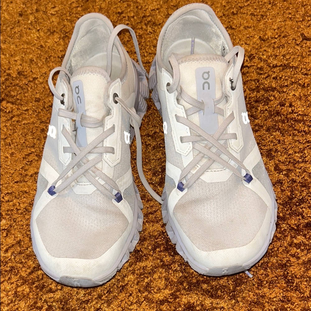 On Running Women's Gray and White Athletic Shoes